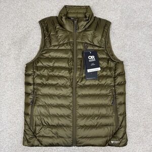 Outdoor Research NWT Helium Down Vest Loden Green Men's S 800 Fill Pertex Fuse